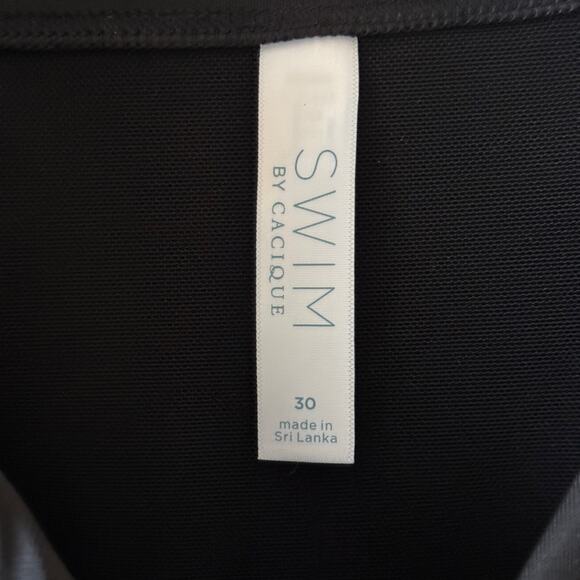 NWT Lane Bryant Cacique Black No-Wire Pleated Swim One-Piece Size 30 - Picture 6 of 12